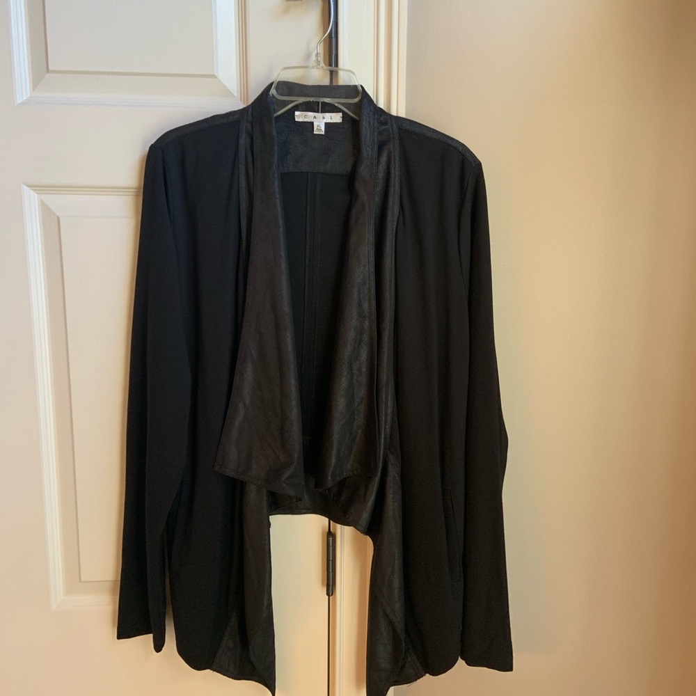 Cabi Black Owen Drape Waterfall Jacket